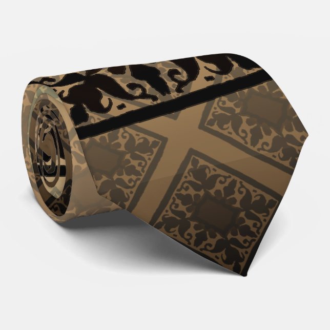 Vintage Monogram (Chocolate) Neck Tie (Rolled)