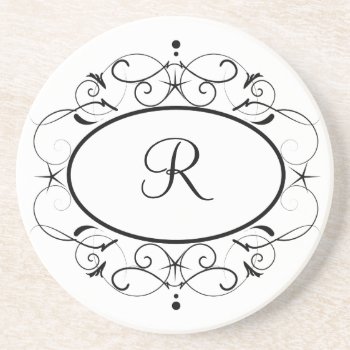 Vintage Monogram Coasters by pmcustomgifts at Zazzle