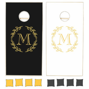 Vintage Monogram Cornhole Set