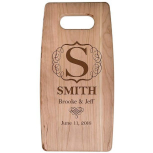 Vintage Monogram Craft Cherry Wooden Cutting Board