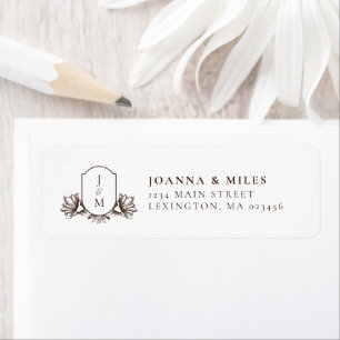 Vintage Monogram Crest Return Address Label