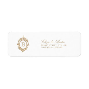 Vintage Monogram Crest Return Address Labels