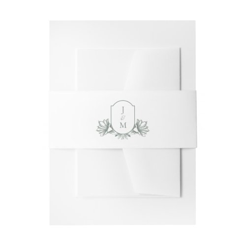 Vintage Monogram Crest Wedding Invitation Invitati Invitation Belly Band