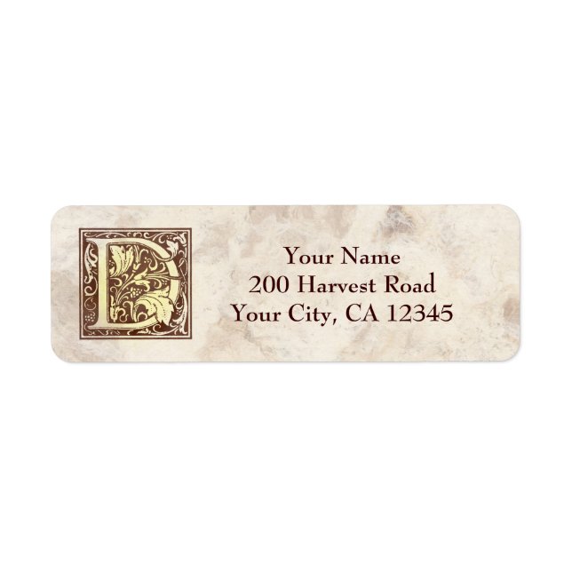 Vintage Monogram D Label (Front)