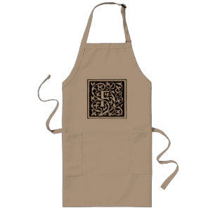 Vintage Monogram F Art Nouveau Letter Long Apron