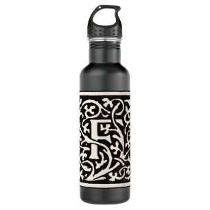 Vintage Monogram F Art Nouveau Letter Water Bottle