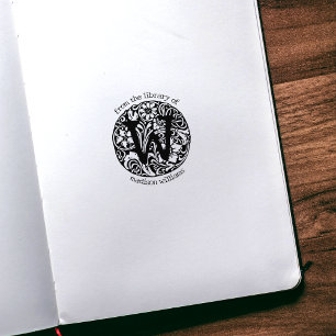 Vintage Monogram Flowers From the Library Of Rubber Stamp