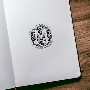 Vintage Monogram Flowers From the Library Of Rubber Stamp