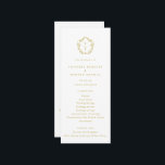Vintage Monogram Gold Crest Wedding Program<br><div class="desc">Regency Era Crest monogram,  wedding program. Vintage inspired Baroque Style Crest in gold with elegant and classy typography.</div>