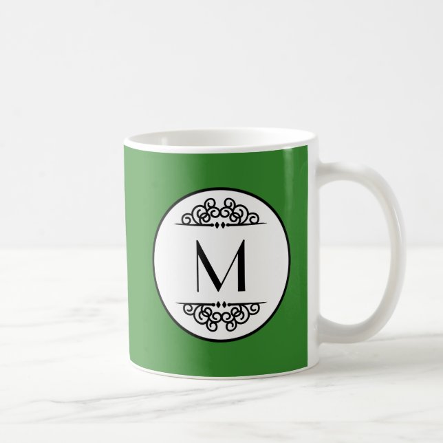 Vintage Monogram Green - Mug (Right)