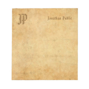 Vintage Monogram Handwritten Text Classic Template Notepad