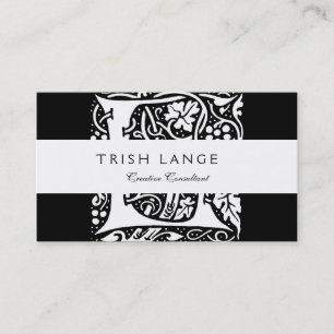 Vintage Monogram L Art Nouveau  Business Card