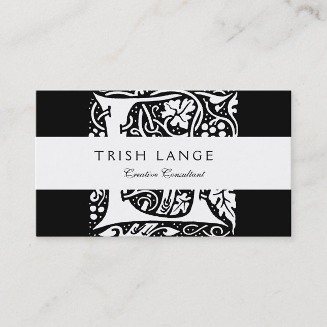 Vintage Monogram L Art Nouveau  Business Card (Front)