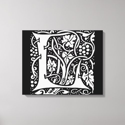 Vintage Monogram L Art Nouveau  Canvas Print