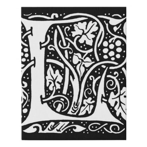 Vintage Monogram L Art Nouveau  Faux Canvas Print