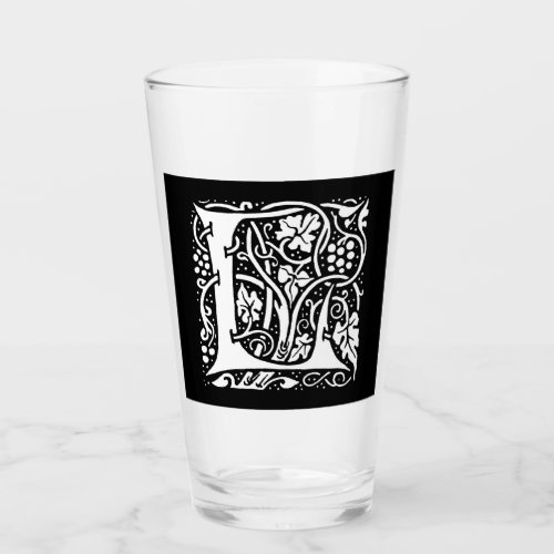 Vintage Monogram L Art Nouveau  Glass