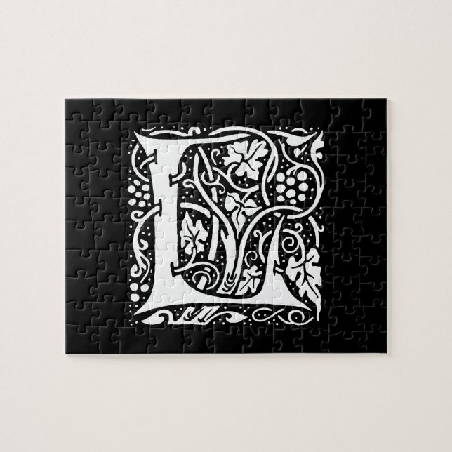 Vintage Monogram L Art Nouveau  Jigsaw Puzzle (Horizontal)