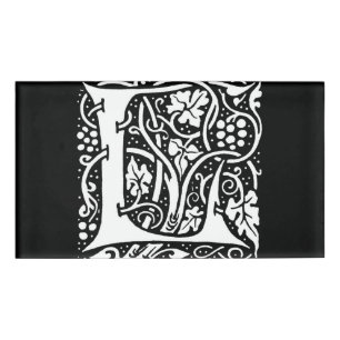 Vintage Monogram L Art Nouveau Name Tag