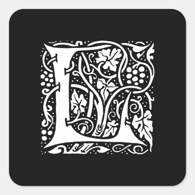 Vintage Monogram L Art Nouveau  Square Sticker (Front)