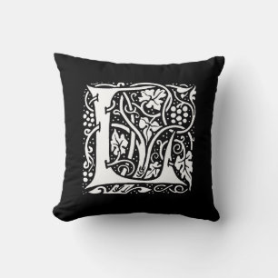 Vintage Monogram L Art Nouveau Throw Pillow