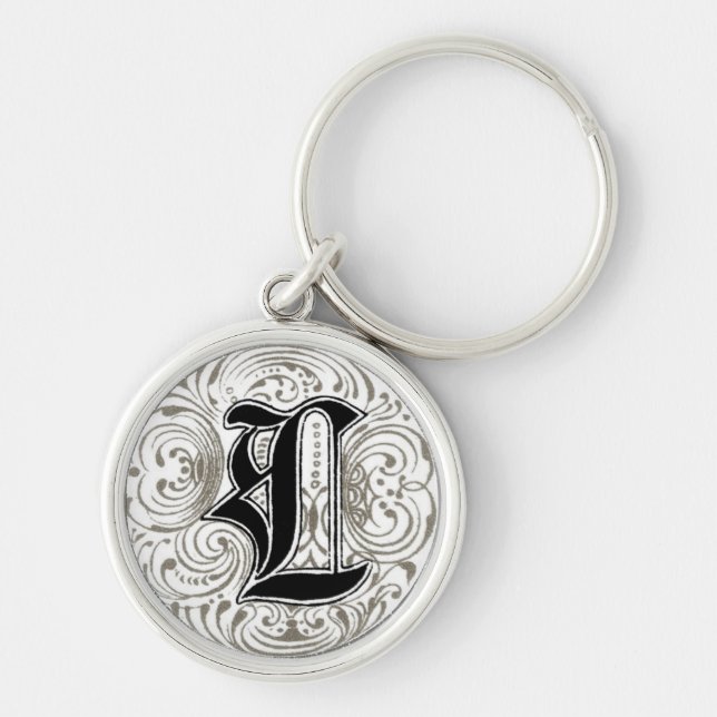 Vintage Monogram ‘L’ in Grey Keychain (Front)