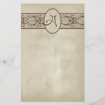 Vintage Monogram Letter A Stationery Paper by camcguire at Zazzle