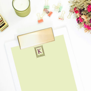 Vintage Monogram Letter Floral Frame Nouveau Paper