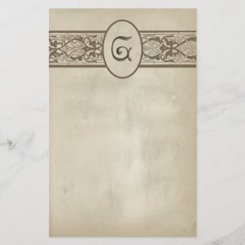 Vintage Monogram Letter G Stationery Paper by camcguire at Zazzle