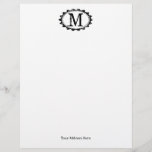 Vintage monogram logo business letterhead template<br><div class="desc">Vintage monogram logo business letterhead template. Rustic typography design for company name or store title. Also nice for invitations to party, wedding, Birthday, corporate event, office, firm, practice etc. Grungy black and white crest emblem design for professional image. Print your own address at the bottom optionally. Custom office supplies, writing...</div>