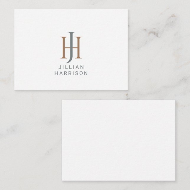 Vintage Monogram Logo Note Card (Front/Back)