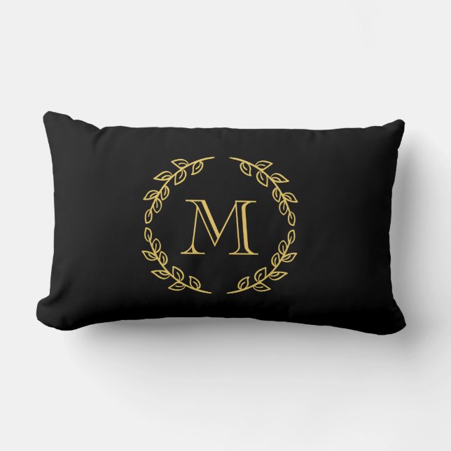 Vintage Monogram Lumbar Pillow (Front)