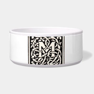 Vintage Monogram M Art Nouveau Letter Bowl