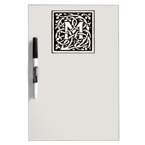 Vintage Monogram M Art Nouveau Letter Dry Erase Board