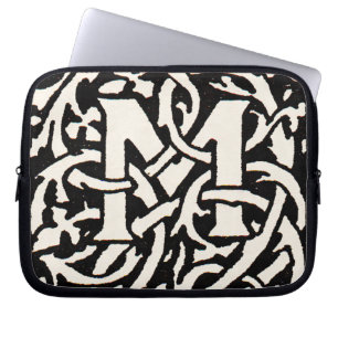Vintage Monogram M Art Nouveau Letter Laptop Sleeve