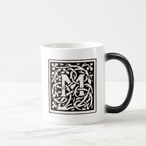 Vintage Monogram M Art Nouveau Letter Magic Mug