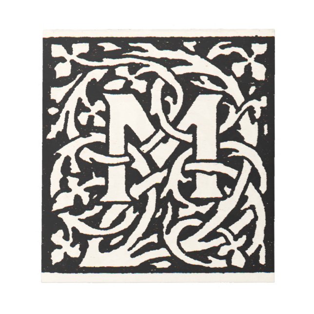 Vintage Monogram M Art Nouveau Letter Notepad (Front)