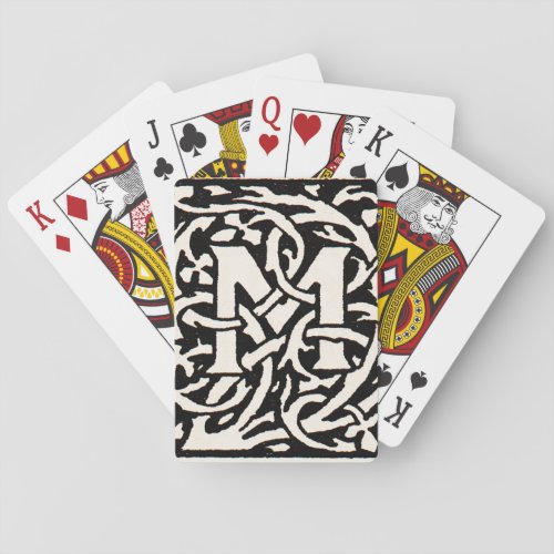 Vintage Monogram M Art Nouveau Letter Poker Cards