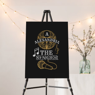 vintage monogram music microphone artist name foam board