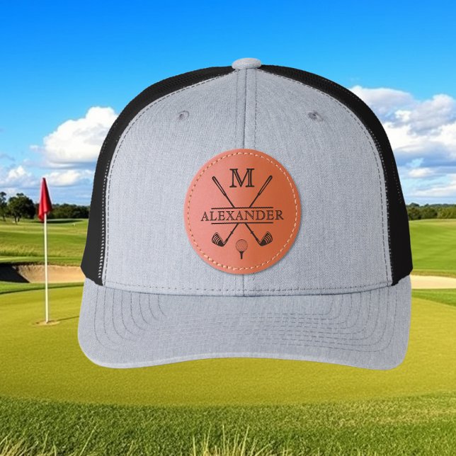 Vintage Monogram Name Leather Patch Hat (Creator Uploaded)