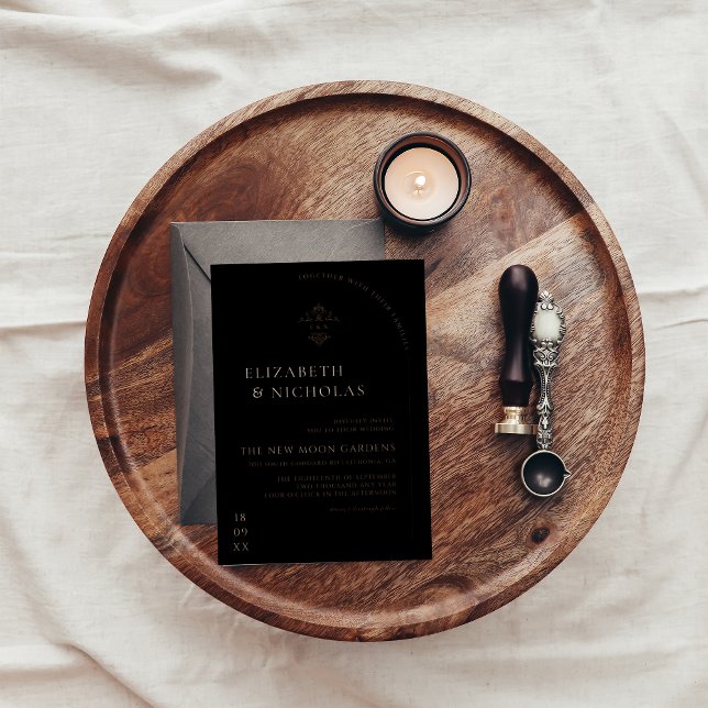 Vintage Monogram | Ornate Boho Wedding  Foil Invitation (Creator Uploaded)