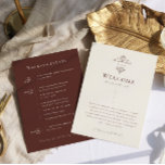 Vintage Monogram | Ornate Boho Wedding Welcome Program<br><div class="desc">Elegant and simple wedding welcome note to be placed on the chairs of guests at the ceremony or inside welcome bags. From displaying times for the evening's cocktail hour to serving as a map to direct guests to the next stop of the night; to give friends and family an idea...</div>