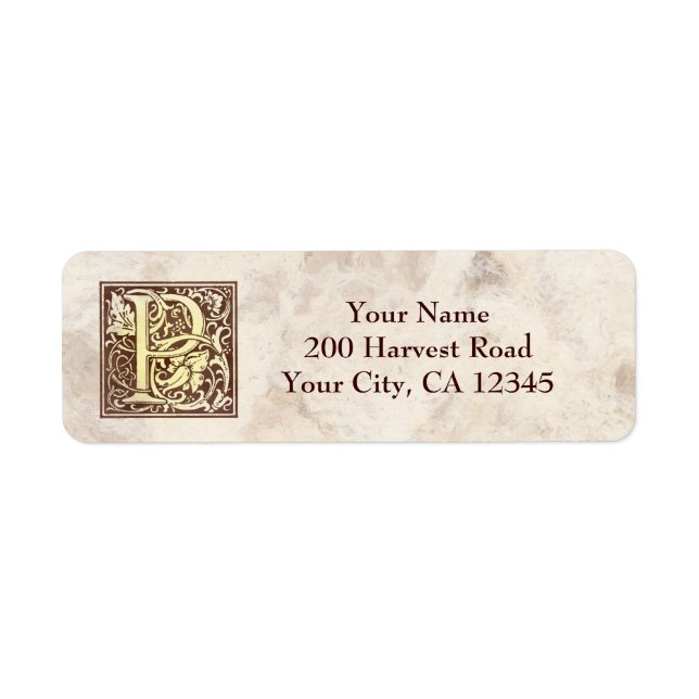 Vintage Monogram P Label (Front)