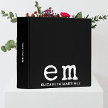 Vintage Monogram Personalized Simple Minimalist 3 Ring Binder<br><div class="desc">Introducing our Vintage Monogram Personalized Simple Minimalist 3-ring Binder – an elegant and practical accessory designed for those who appreciate classic design and functionality. This binder features large typography in a timeless black and white color scheme, creating a visually striking and clean design. The simple, clean, oversized text showcases a...</div>