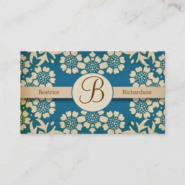vintage monogram professional business cards (Front)