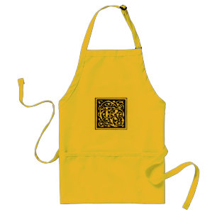Vintage Monogram R Art Nouveau Adult Apron