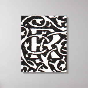 Vintage Monogram R Art Nouveau Canvas Print