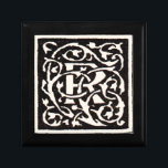 Vintage Monogram R Art Nouveau  Jewelry Box<br><div class="desc">Art nouveau Letters - Monograms From the Arts & Crafts Movement This letter R is a lovely rugged monogram R created in 1901, and published in a set of books. The monogram R is surrounded by a wonderful hand-drawn vine pattern, very much in the style of the art nouveau patterns...</div>