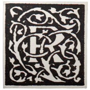 Vintage Monogram R Art Nouveau Napkin