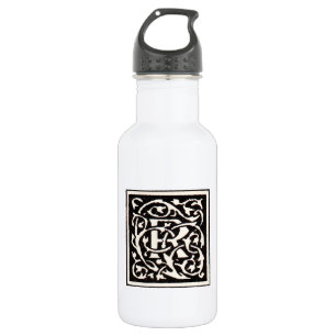 Vintage Monogram R Art Nouveau Stainless Steel Water Bottle