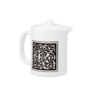 Vintage Monogram R Art Nouveau Teapot